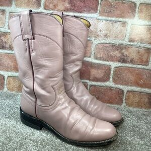 Justin Womens Vintage Pink Roper western cowboy boots size 5